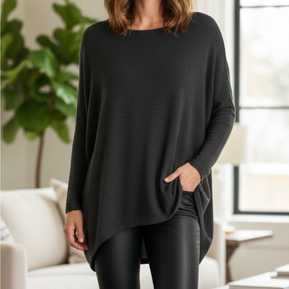 JUPEE Oversized Pullover Sweater, Women’s M, Dark Gray